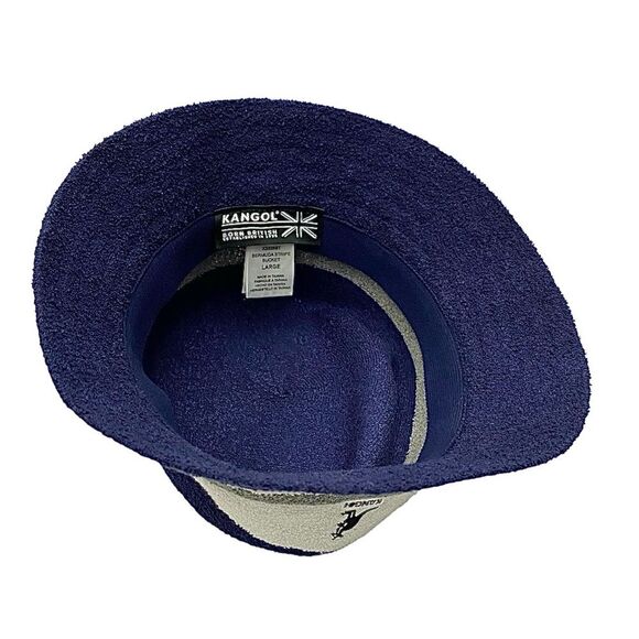 Kangol Bucket Hat Men’s Navy | White Bermuda Stripe Pre-Owned - Picture 5 of 6